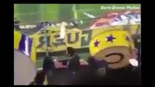 Pirotecnia poco común en hinchada argentina