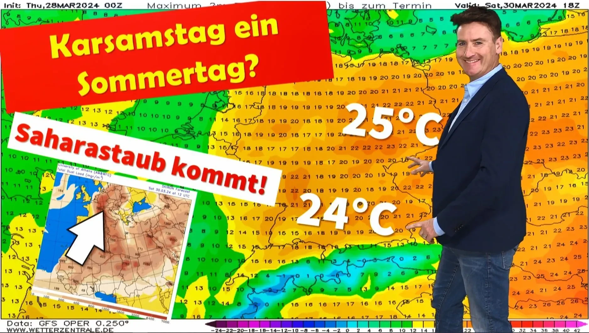 Temps de Pâques 2024 en Allemagne : journée d'été, 25°C, poussière saharienne et pluie de sang ! Il se passe vraiment quelque chose !