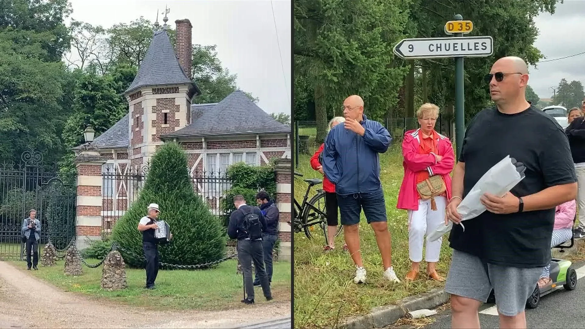 I fan si radunano fuori casa dell'attore Alain Delon a seguito della notizia della sua morte