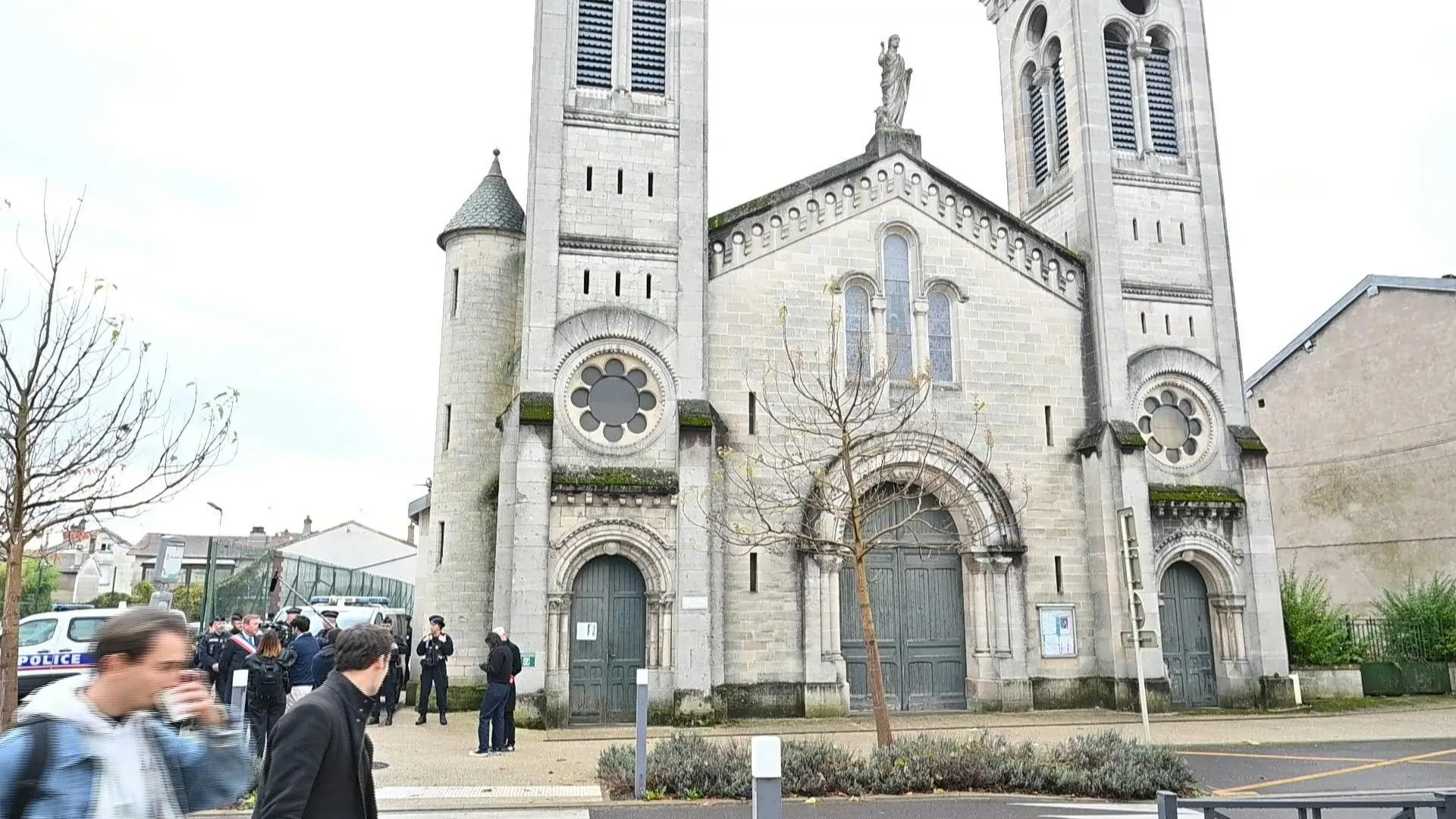 Protest outside mass for French Nazi collaborationist Petain in Verdun
