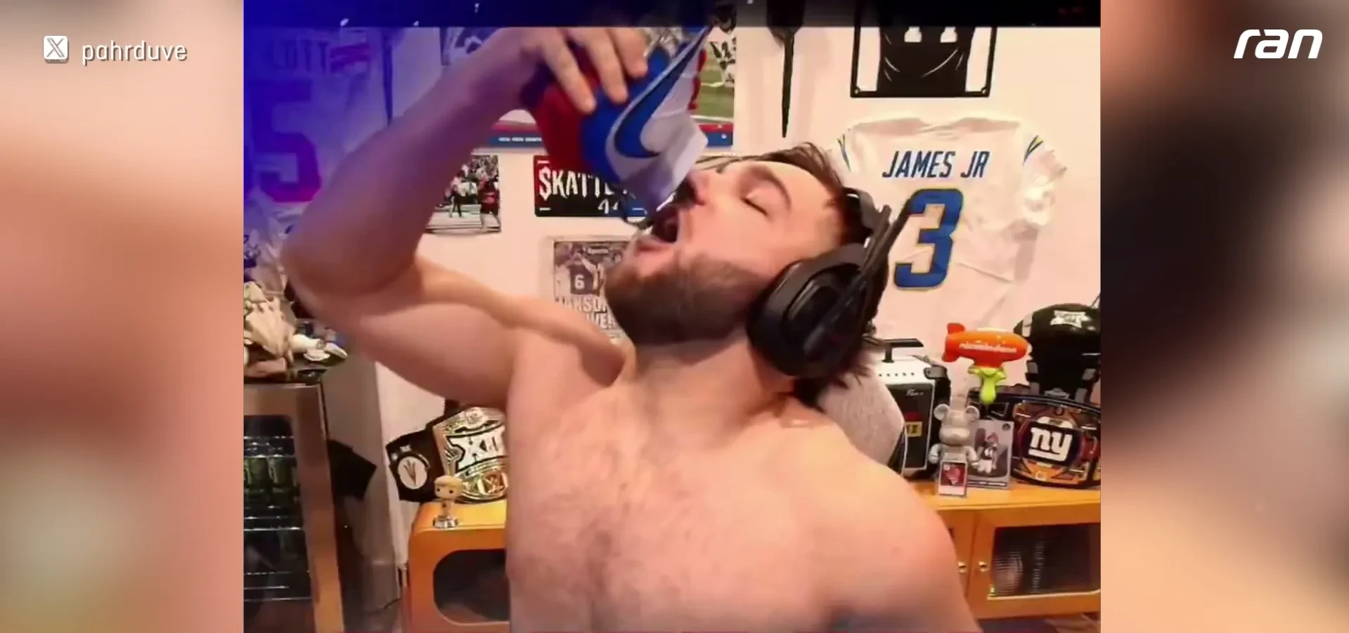 NFL: Cam Skattebo crazy! Energy-Drink from the shoe