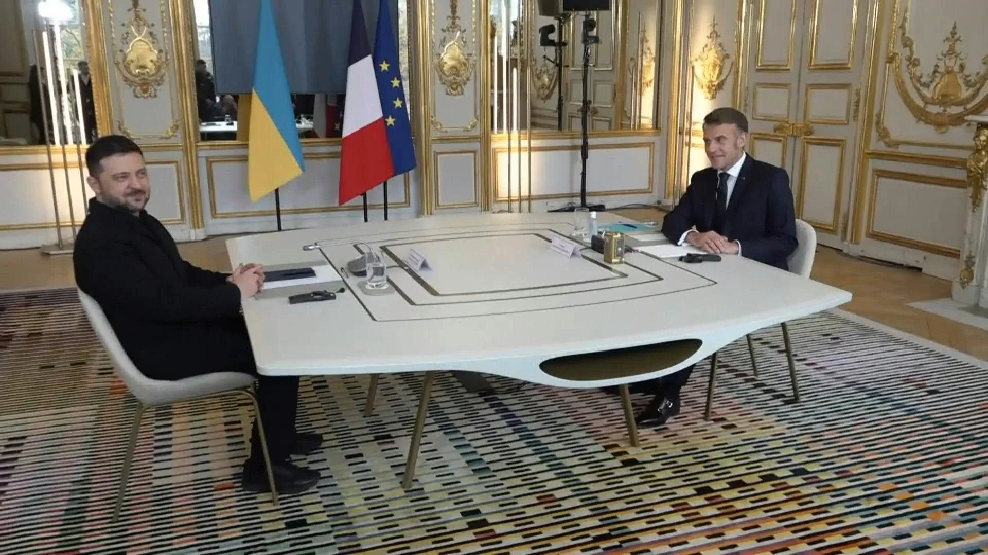 Macron and Zelensky hold talks at Elysee Palace